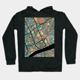 Detroit Map Pattern in Mid Century Pastel Hoodie